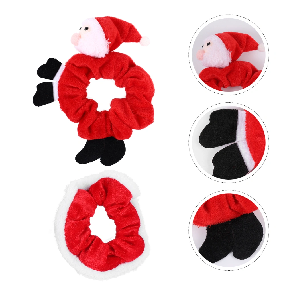 2Pcs Christmas Flannelette Hair Tie Lovely Hair Rope Decorations (2 Styles)