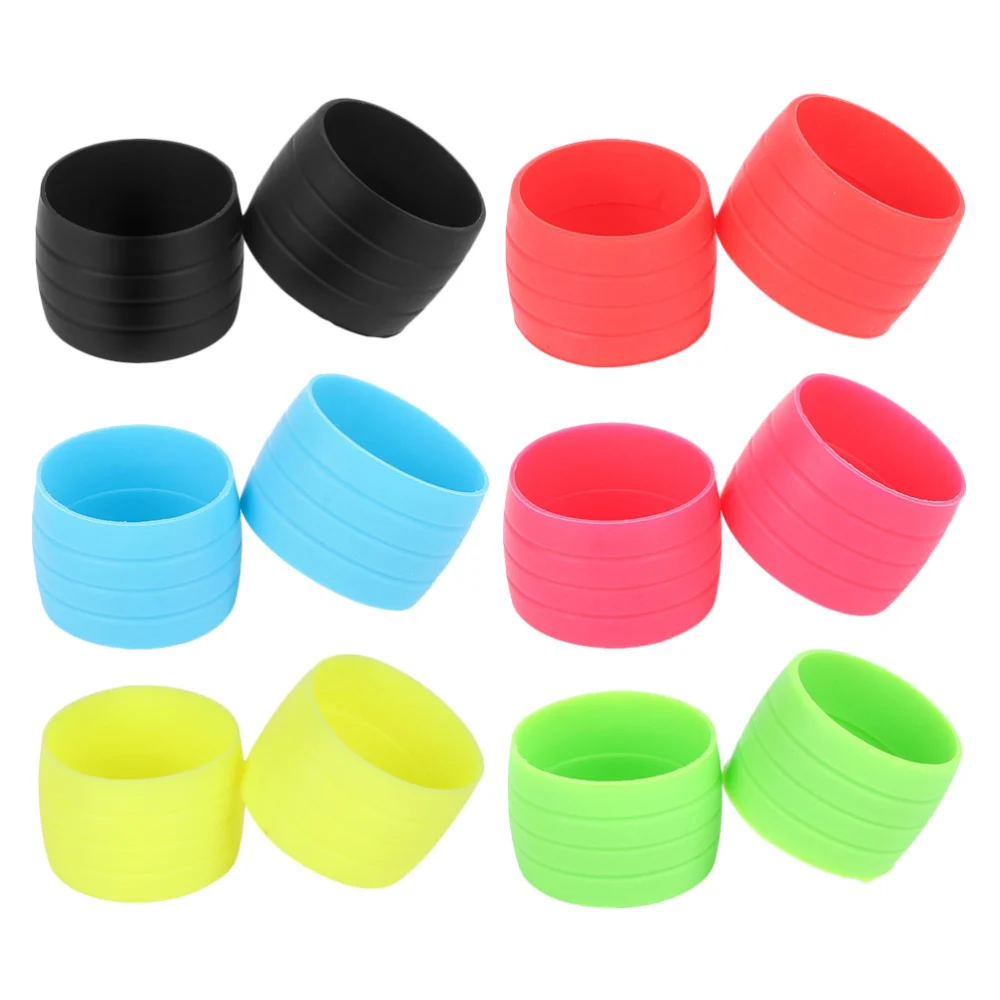 6 Pairs Road Mountain Bike Handlebar Grip Fixing Ring Cover Silicone Sleeve