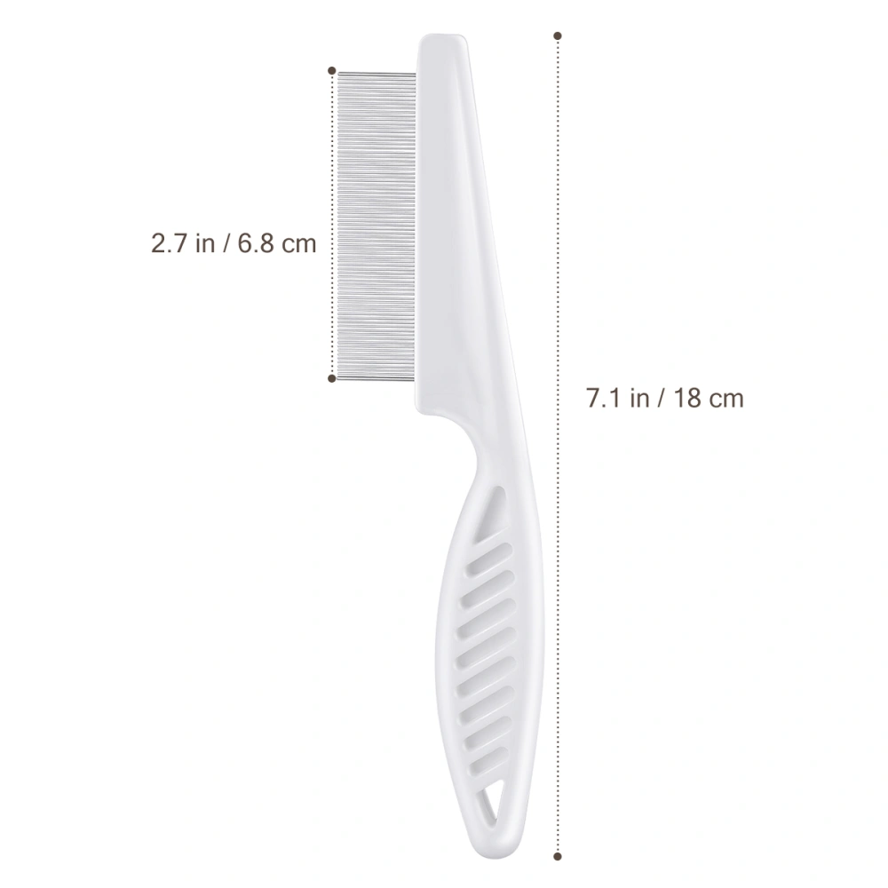 UEETEK Pet Dog Stain Remover Comb Portable Handheld Dog Flea Comb with Fine Teeth for Pet Dog Grooming Brush Tool (White)