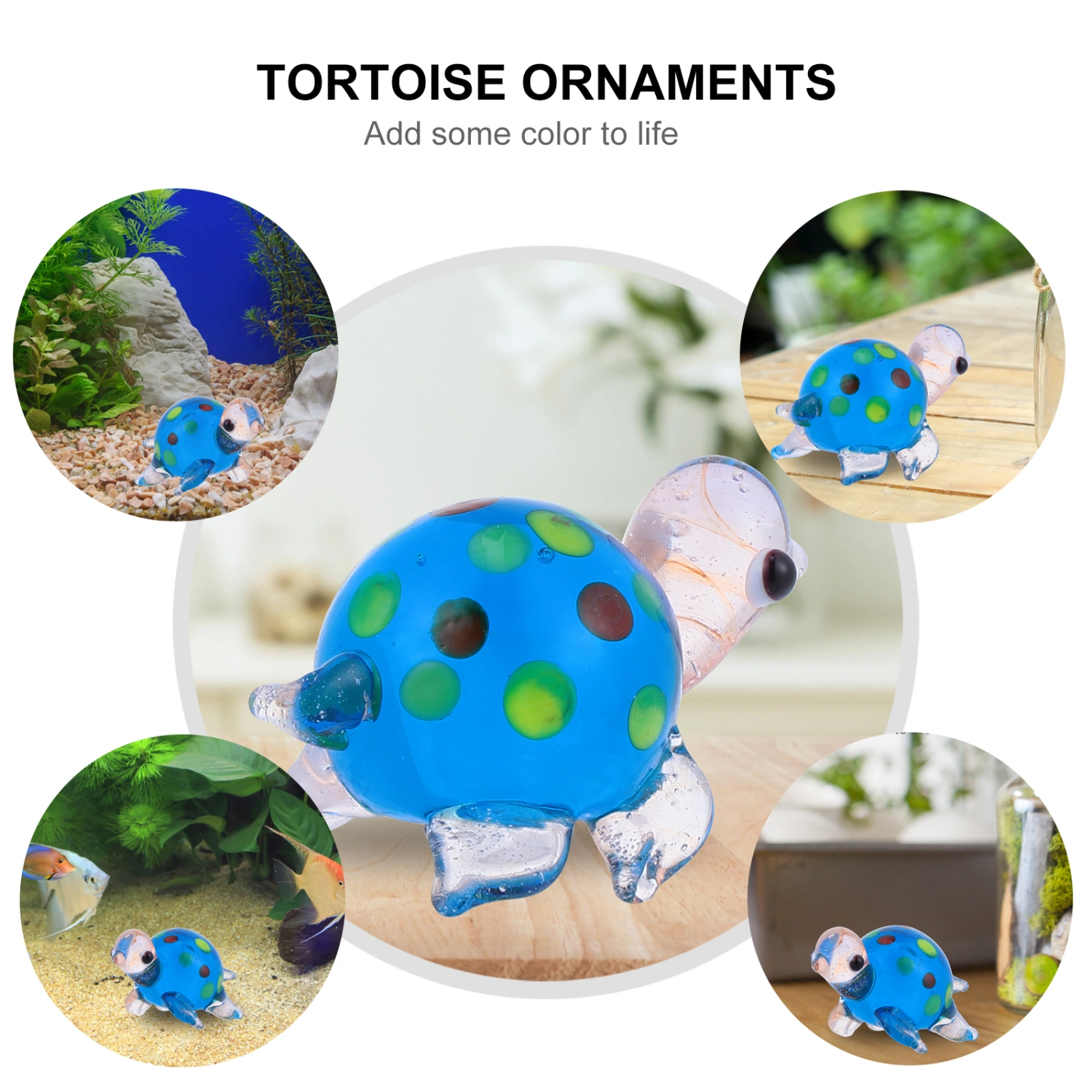 Handmade Tiny Turtle Colorful Glass Turtles Ornaments Micro Landscape Decor