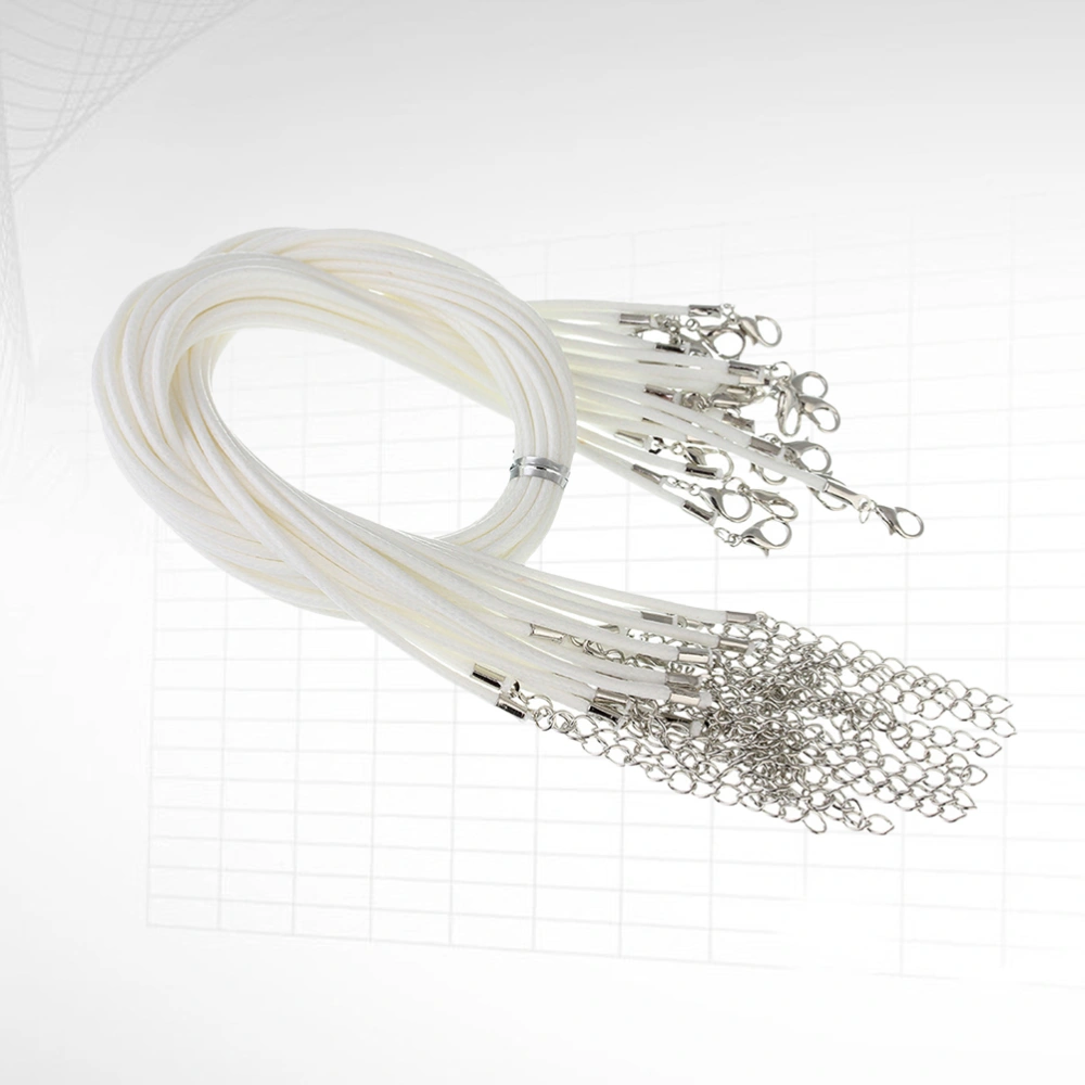 100pcs 1.5mm Wax String Necklace Strap DIY Hanging Rope Jewelry Accessories Sling DIY Pendants (White)