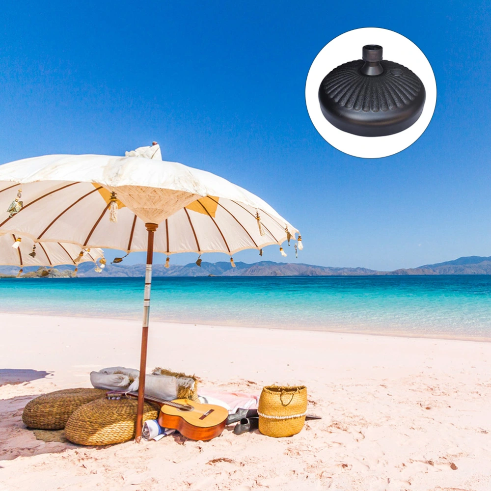 Round Sandbar Pillar Base Plastic Water Injection Sunshade Umbrella Base Black