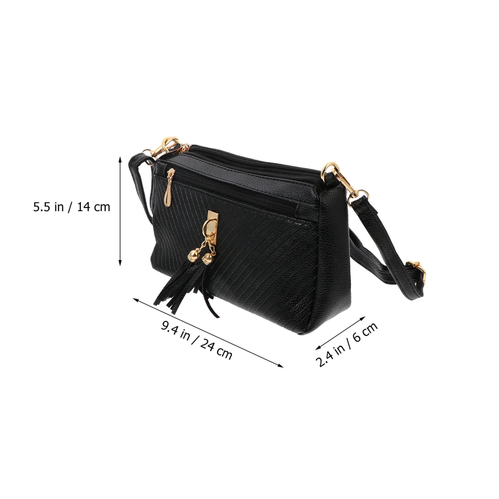 1pc Creative PU Shoulder Bag Fashionable Tassel Crossbody Bag for Woman Lady