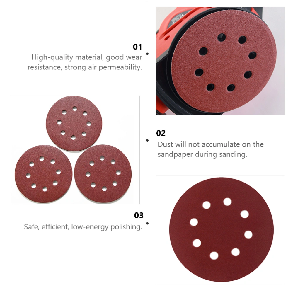 100pcs Woodworking Flocking Sanding Sand Tray Round Sanding Discs Sandpaper