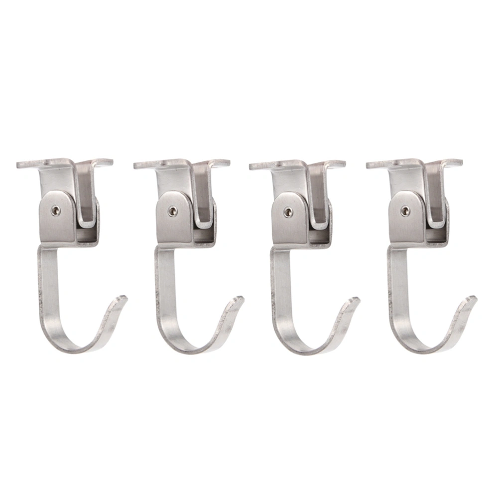 4 Pcs 304 Stainless Steel Ceiling Hooks Heavy Duty Clothes Hooks Towel Robe Hook Hangers Closet Bathroom Kitchen Cabinet Garage Hooks