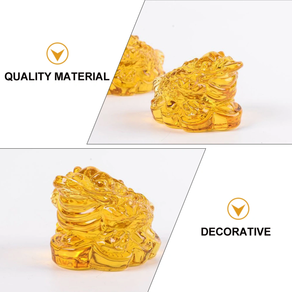 1Pc Money Drawing Gold Toad Decoration Gold Toad Art Crafts Home Decor (Yellow)