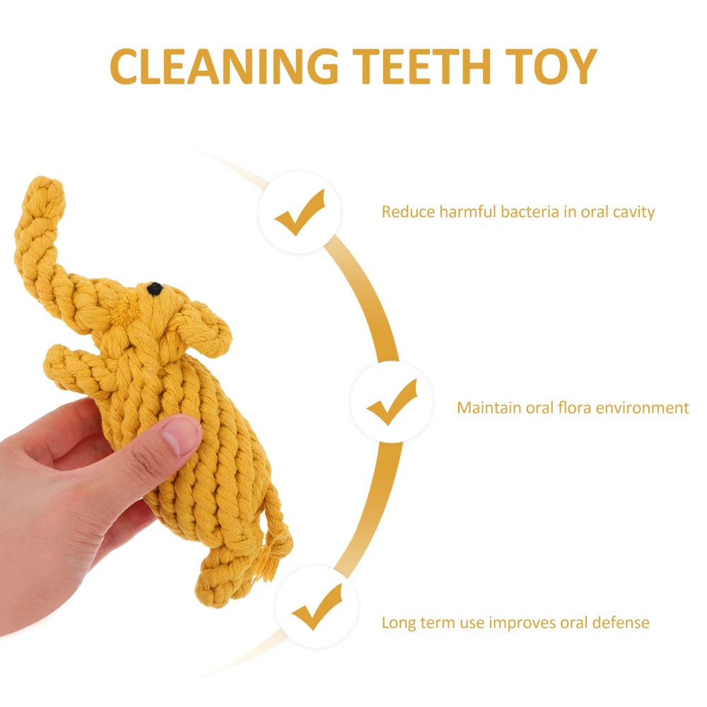 Hand Knitting Pet Molar Toy Elephant Shape Dog Chewing Toy Cleaning Teeth Toy