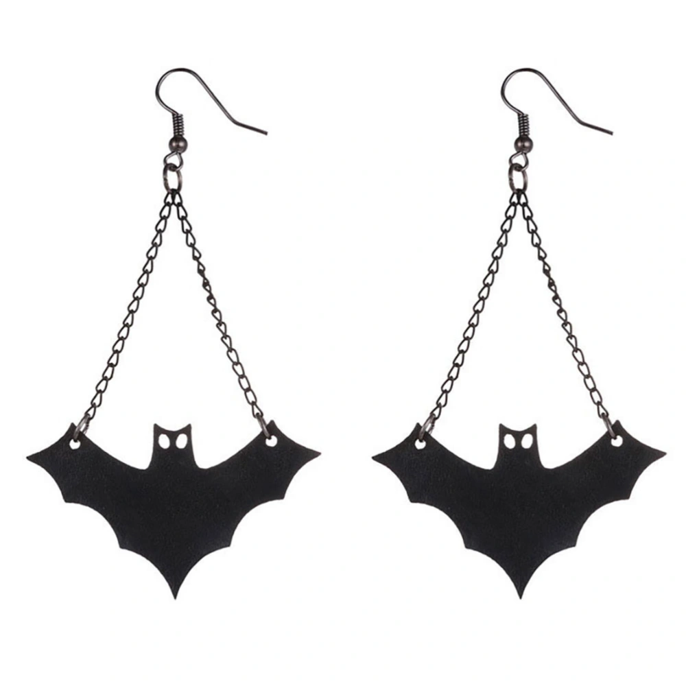 1 Pair Personalized Bats Earrings Women Halloween Jewelry Accessories Creative Halloween Bat Earrings (Black)