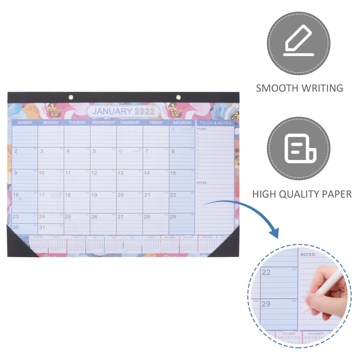 1pc 2022 Wall Hanging Calendar Indoor Hanging Schedule Plan Note Calendar