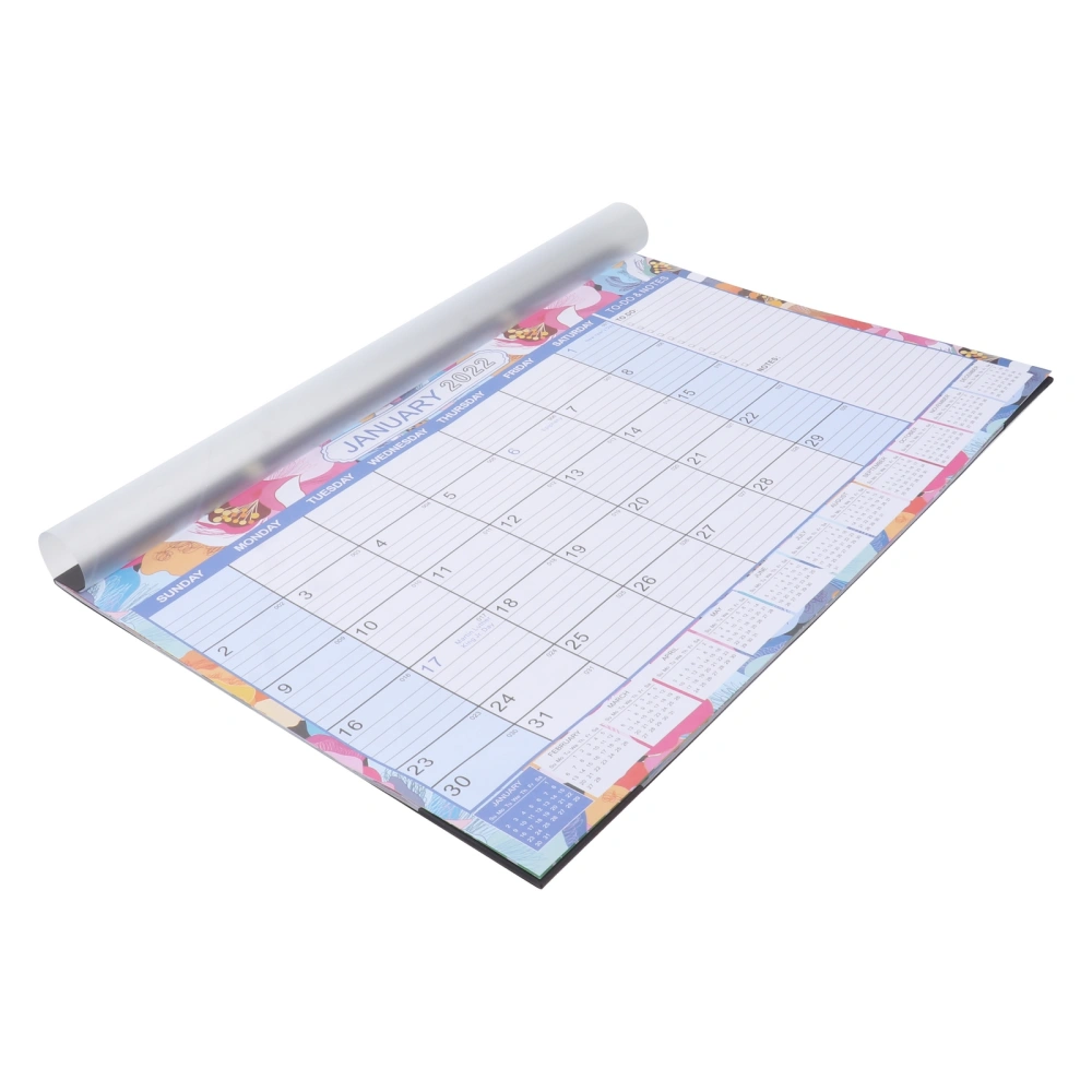 1pc 2022 Wall Hanging Calendar Indoor Hanging Schedule Plan Note Calendar