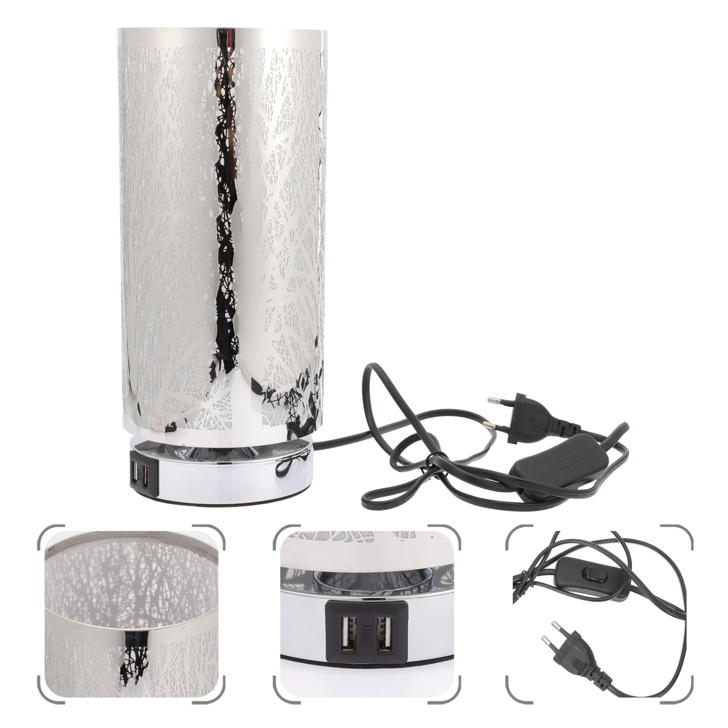 Table Lamp Dual USB Ports LED Decorative Lamp Touch Lamps For Bedrooms EU Plug