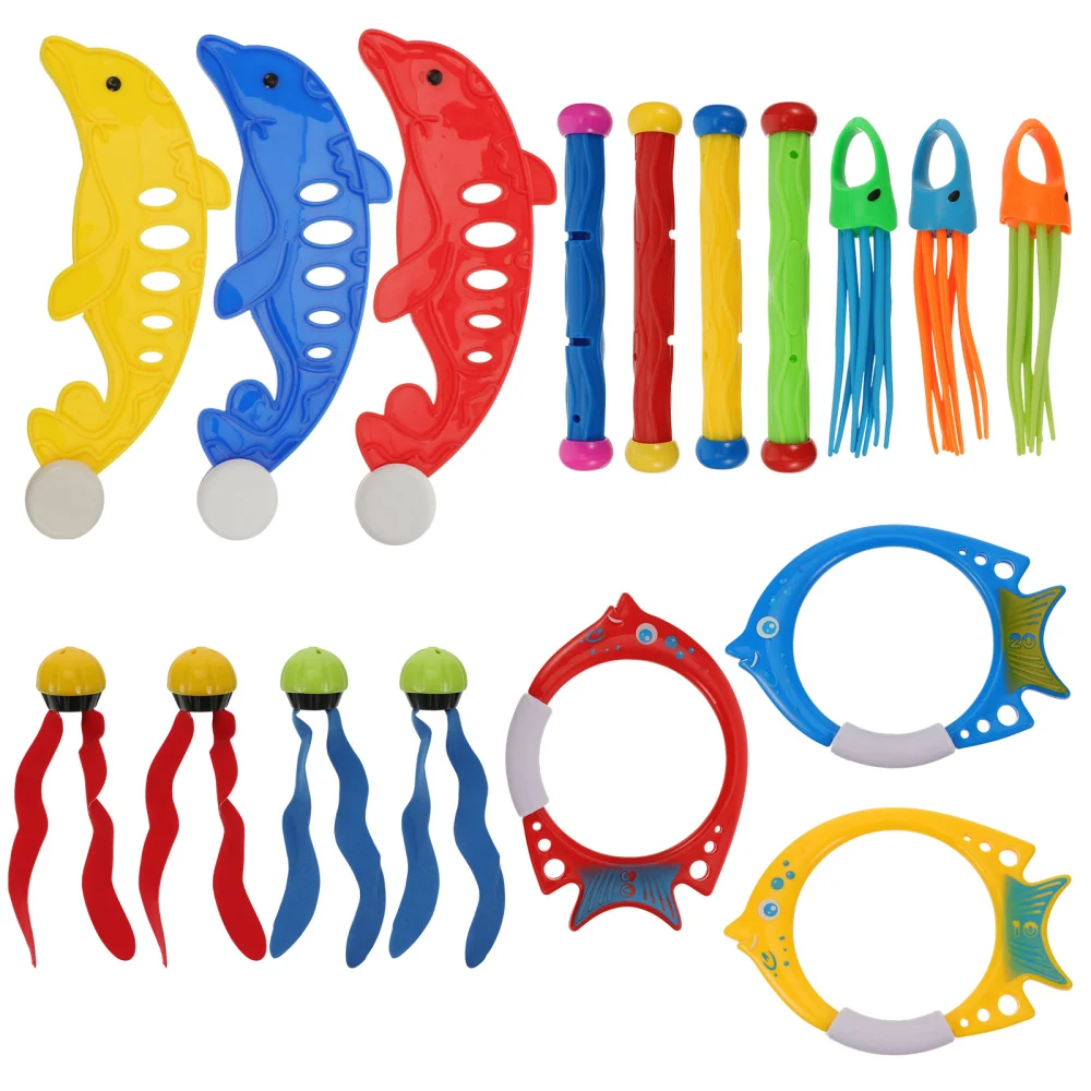 17pcs Summer Fun Swimming Diving Toys Underwater Sinking Swimming Pool Toy