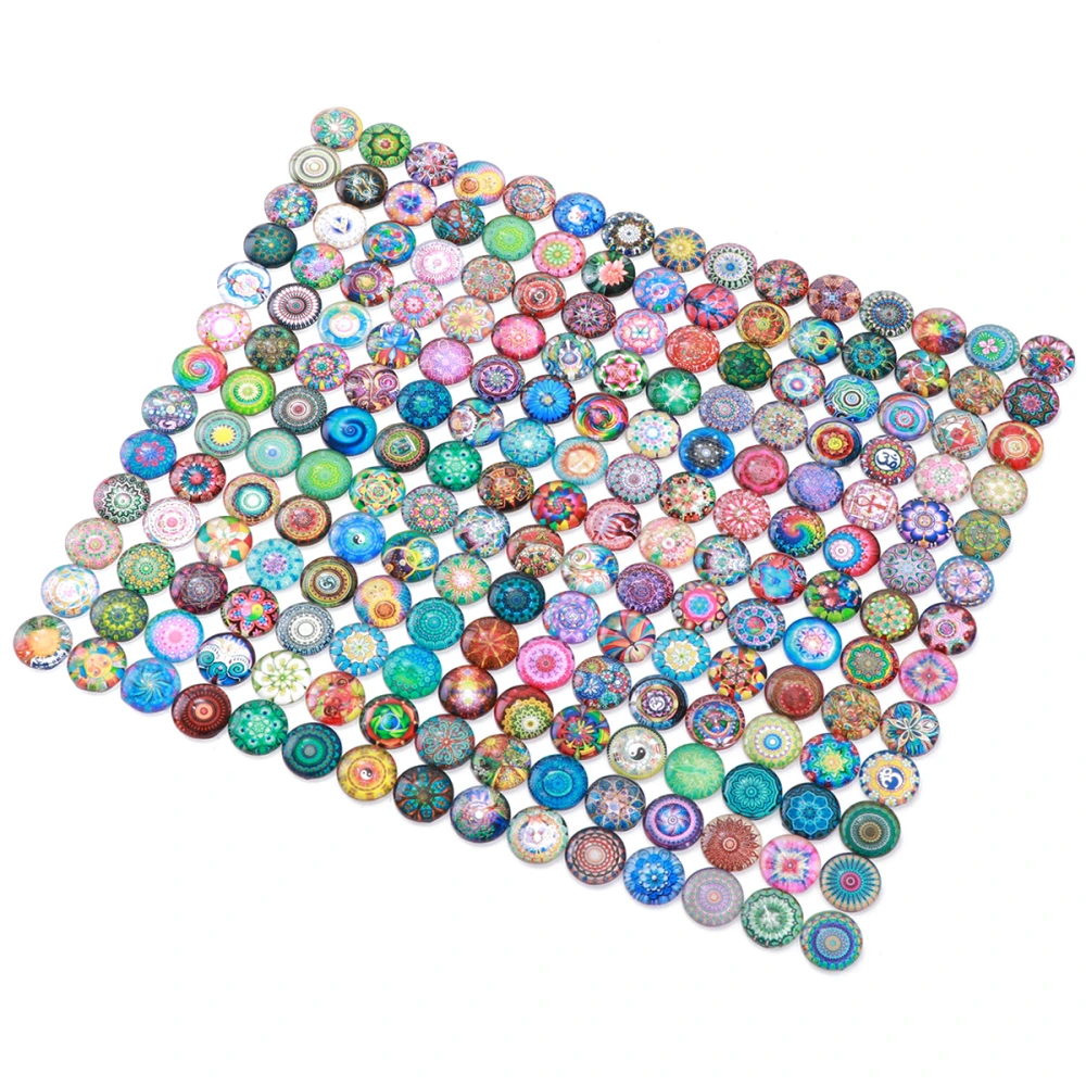 ULTNICE 200pcs 14mm Mixed Round Mosaic Tiles For Crafts Glass Mosaic Supplies For Jewelry Making