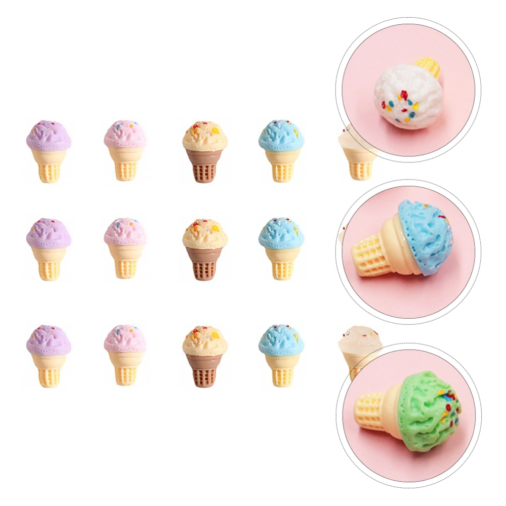 3 Sets Mini House Ice Cream Ornament Mini Ice-cream Cone Mini Cone Model