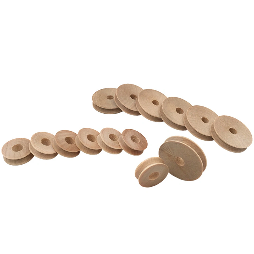 20pcs DIY Wooden Wheels Round Small Wheels Handmade Craft Accessories Car Toy Supplies (3x0.6cm)