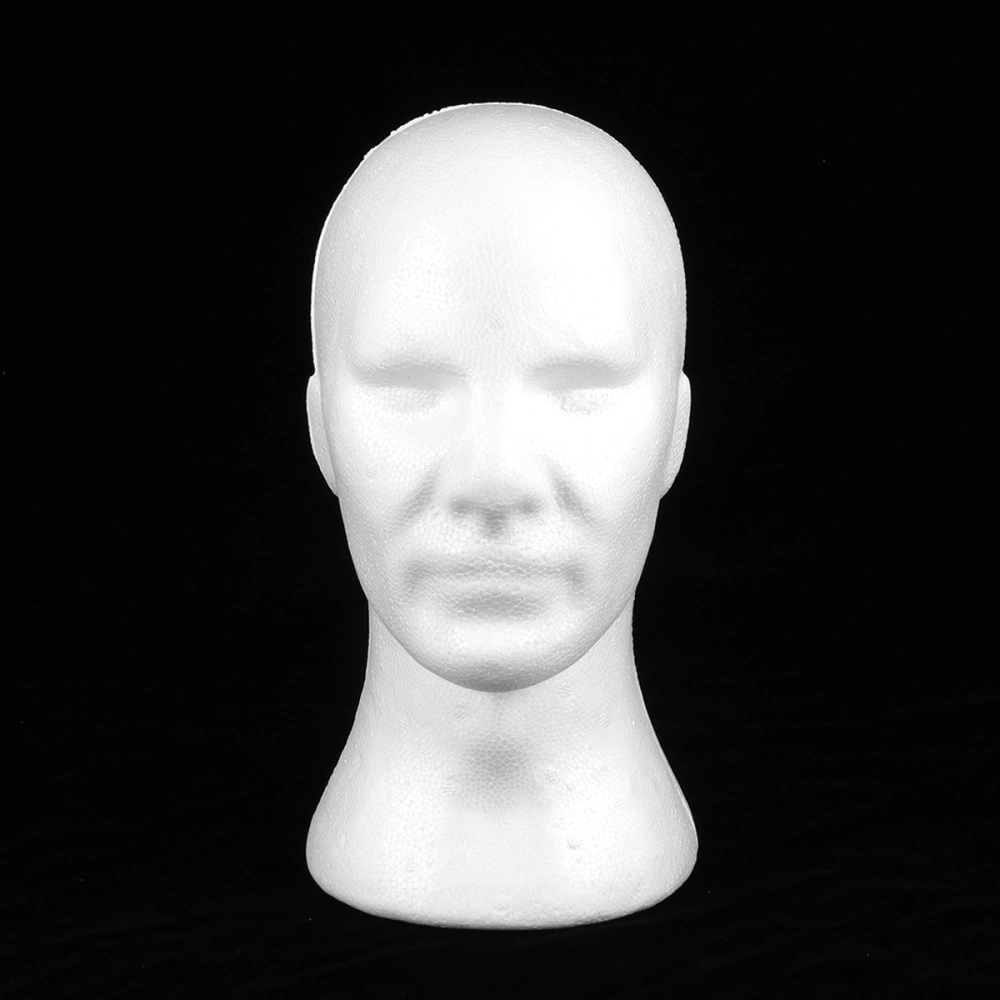 Mannequin Head White Male Face Model Display Manikin Stand for Hat Scarf Wigs (Foreigner)