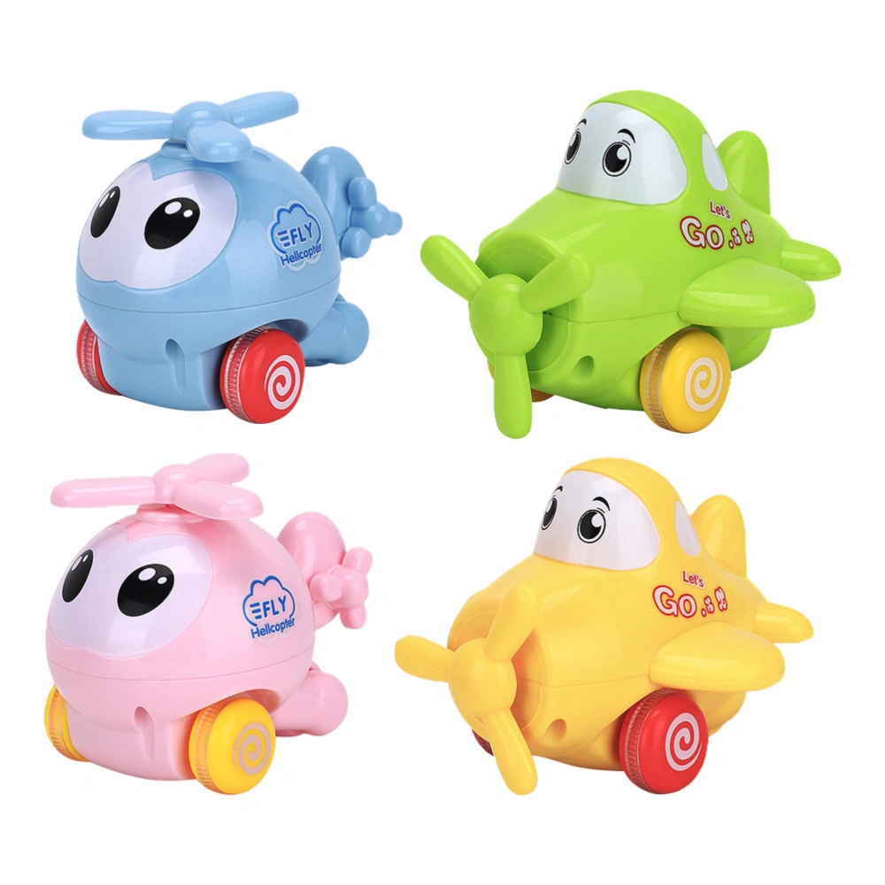 4PCS Cartoon Inertial Plane Model Toy Educational Plastic Car Toy Funny Kid Toy