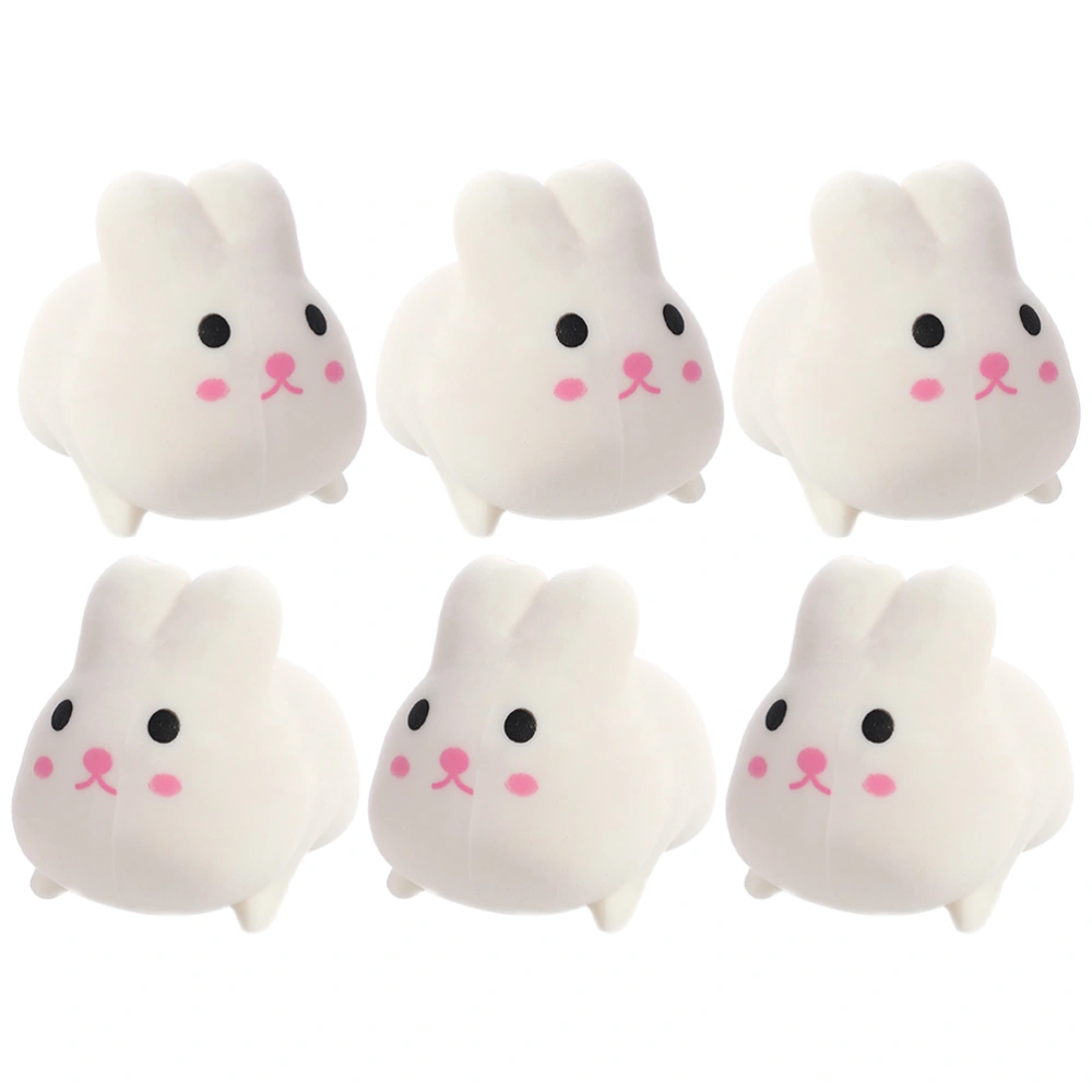 6Pcs Rabbit Squeeze Toys Adorable Rabbit Toys Stress Relief Toys TPR Bunny Toys Party Favors