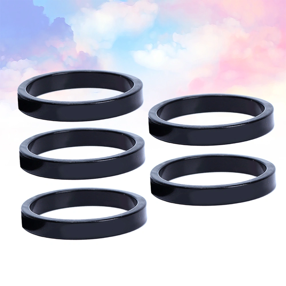 5Pcs Aluminium Alloy Front Fork Handle Vertical Trimming Washer Bike Headset Spacer Black (3MM)