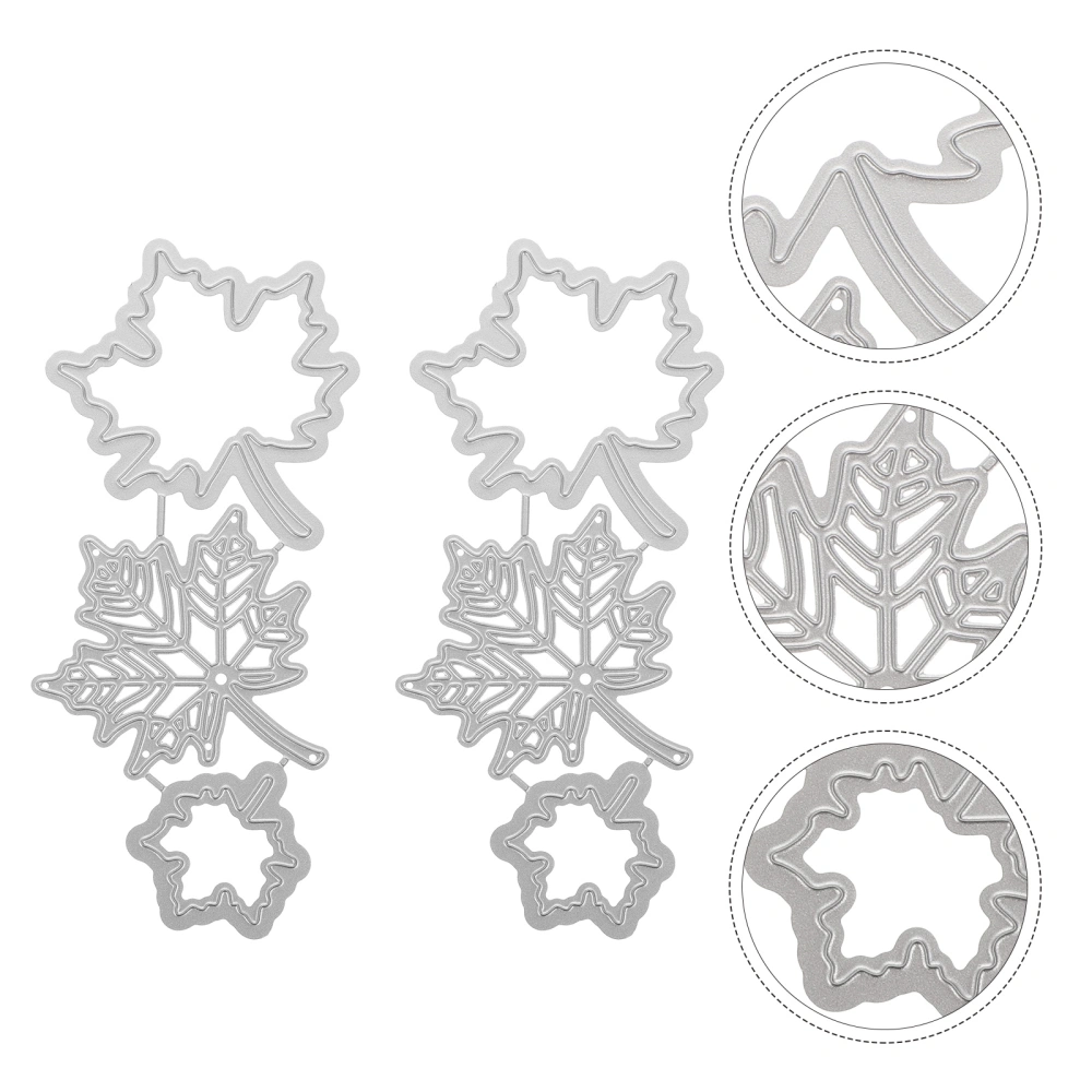 2 Sets of Scrapbooking Template DIY Carbon Steel Molds Leaves Embossing Stencils