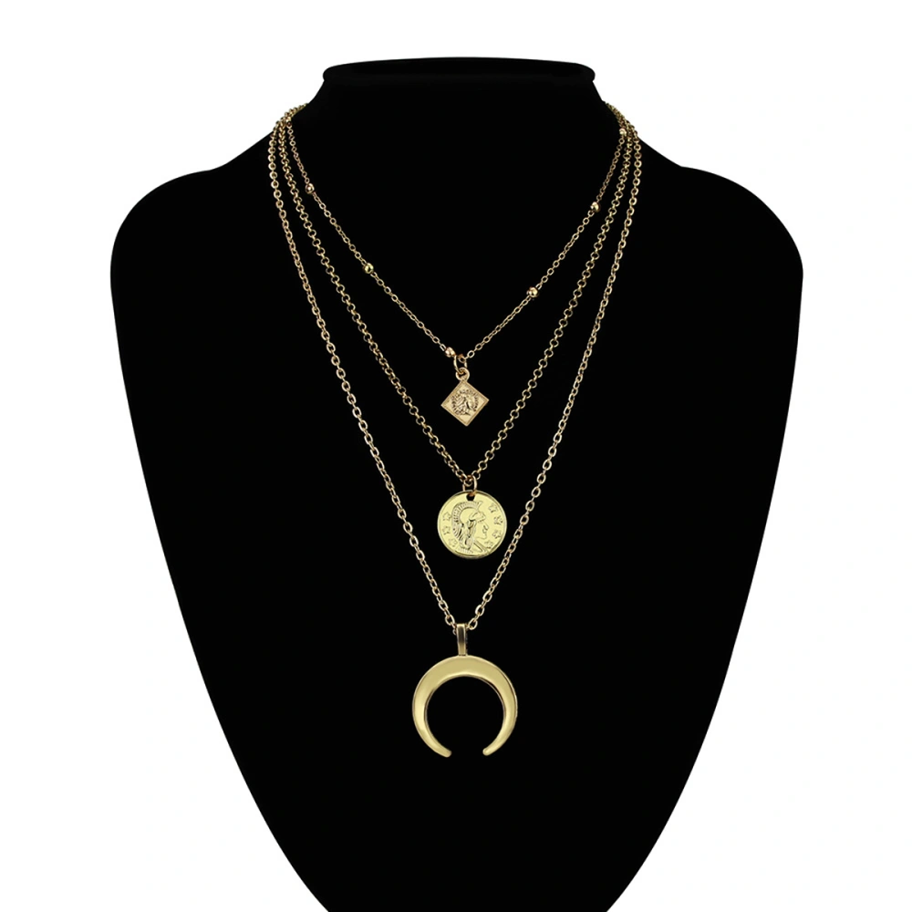 Double Layers Necklace Fashion Alloy Clavicle Chain Necklace Neck Chain Neck Jewelry Golden