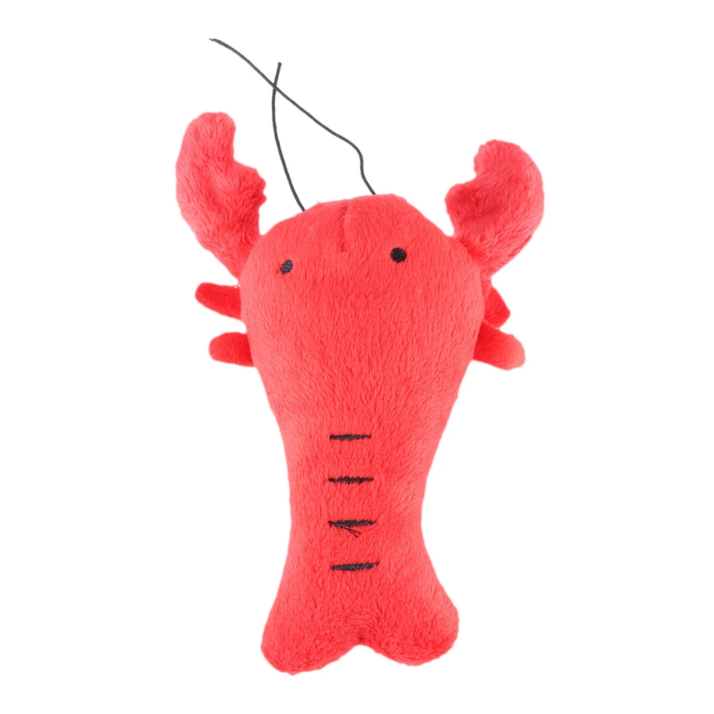 1PC Plush Dog Toys Cartoon Lobster Dog Squeaky Toys Dog Supplies (Red)