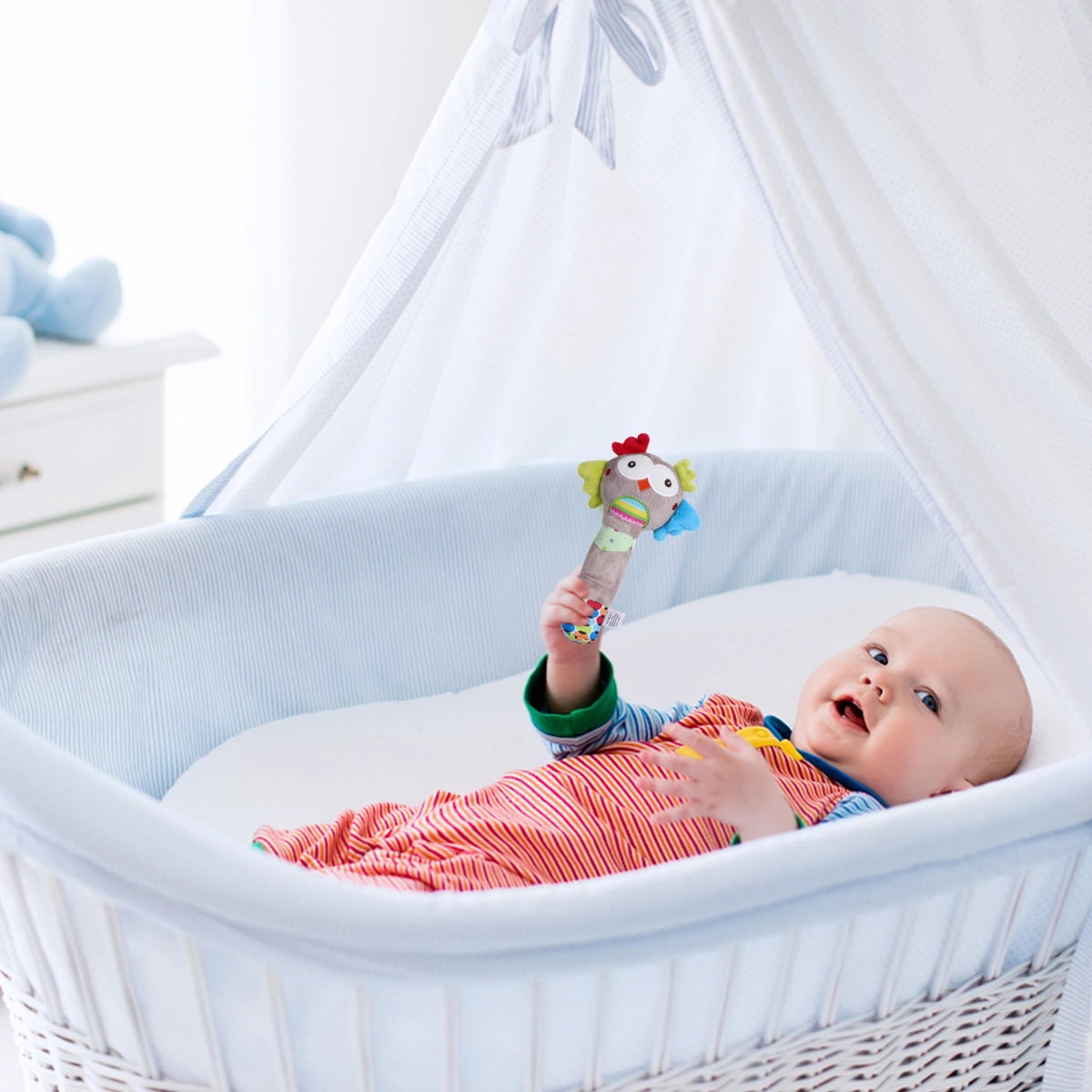 1pc Plush Toy Hand Grip Baby Toys Baby Rattles Sound Toys Infant Handbells