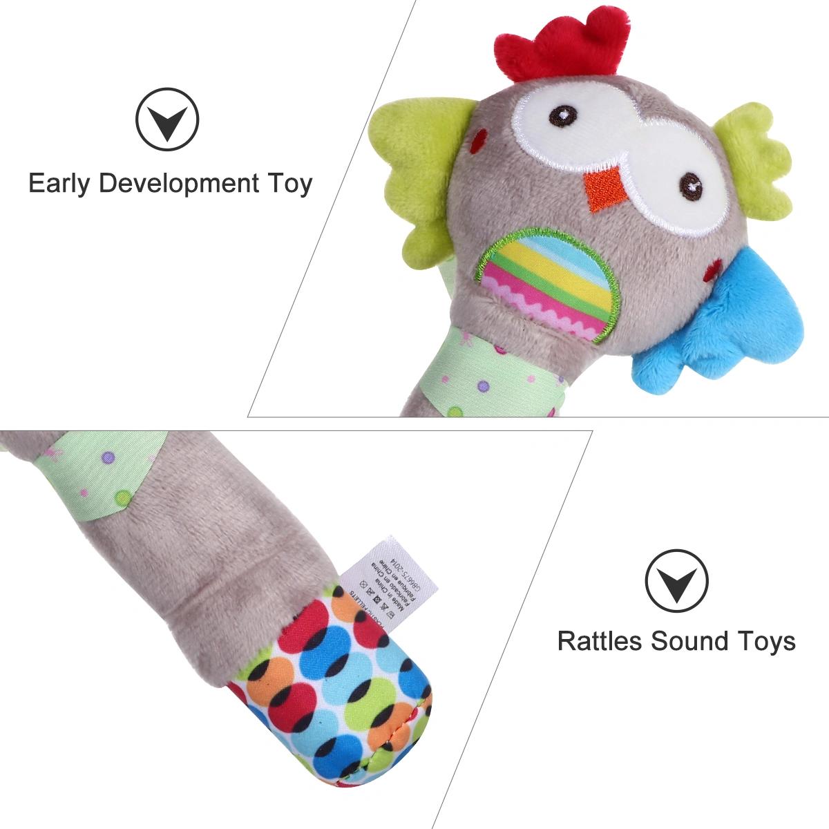 1pc Plush Toy Hand Grip Baby Toys Baby Rattles Sound Toys Infant Handbells