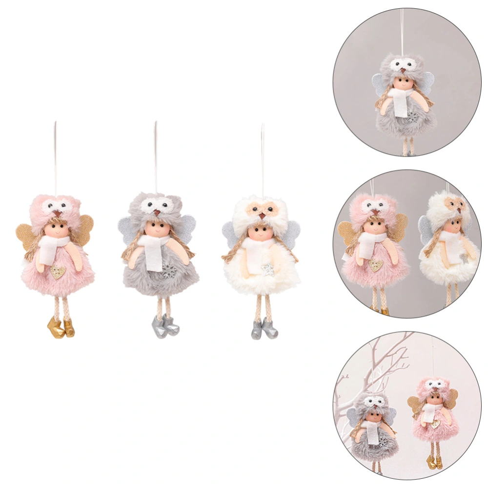 3Pcs Christmas Decoration Angel Doll Pendants Tree Hanging Ornaments Crafts