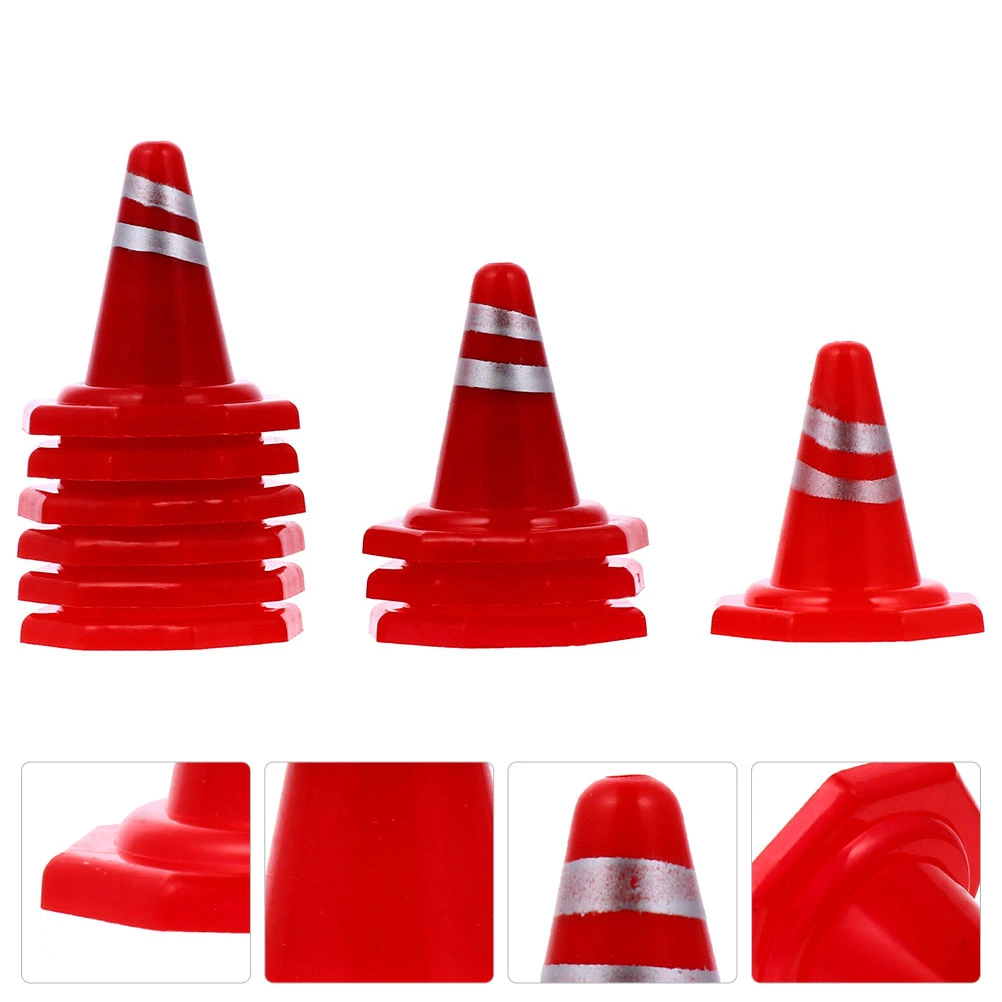 20Pcs Sand Table Road Cones Simulation Traffic Signs Road Signs Traffic Roadblock