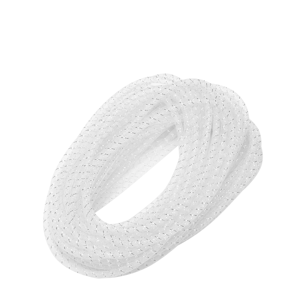 Elastic Mesh Tube Polyester Braid Tube Creative Net Yarn Cord DIY Jewelry Making Supplies for Women Kids White