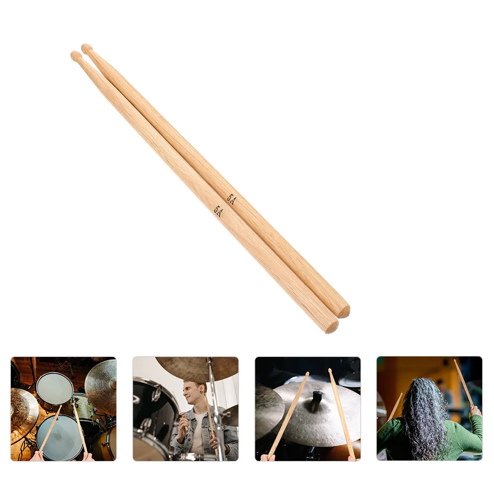 1 Pair Oak Drum Sticks 5A Drumsticks Wooden Mallets Percussion Instrument Accessory
