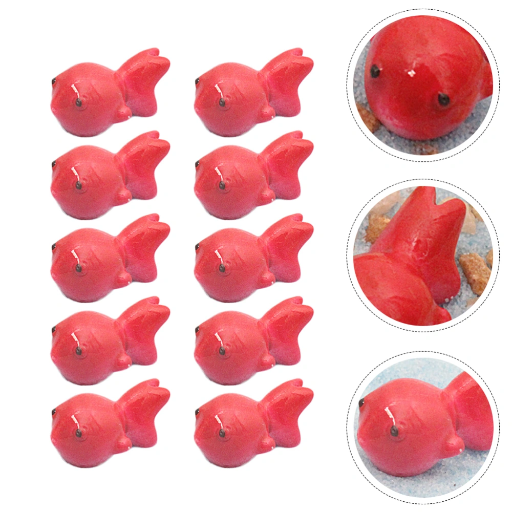 10pcs Mini Simulation Goldfish Lovely Fish Tank Ornament Micro Landscape Props