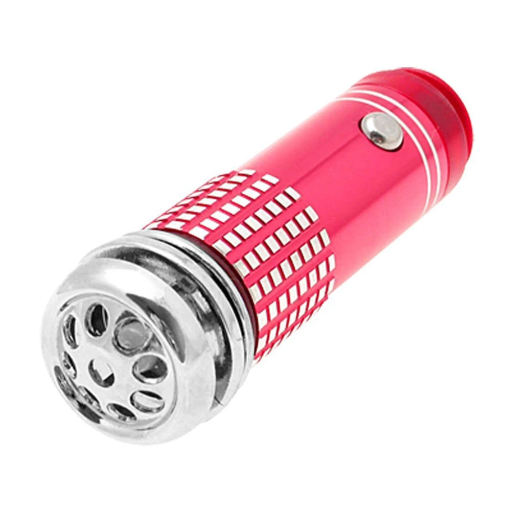 12V Mini LED Auto Car Air Freshener Ionic Air Purifier Oxygen Bar Ozone Ionizer Cleaner (Red)