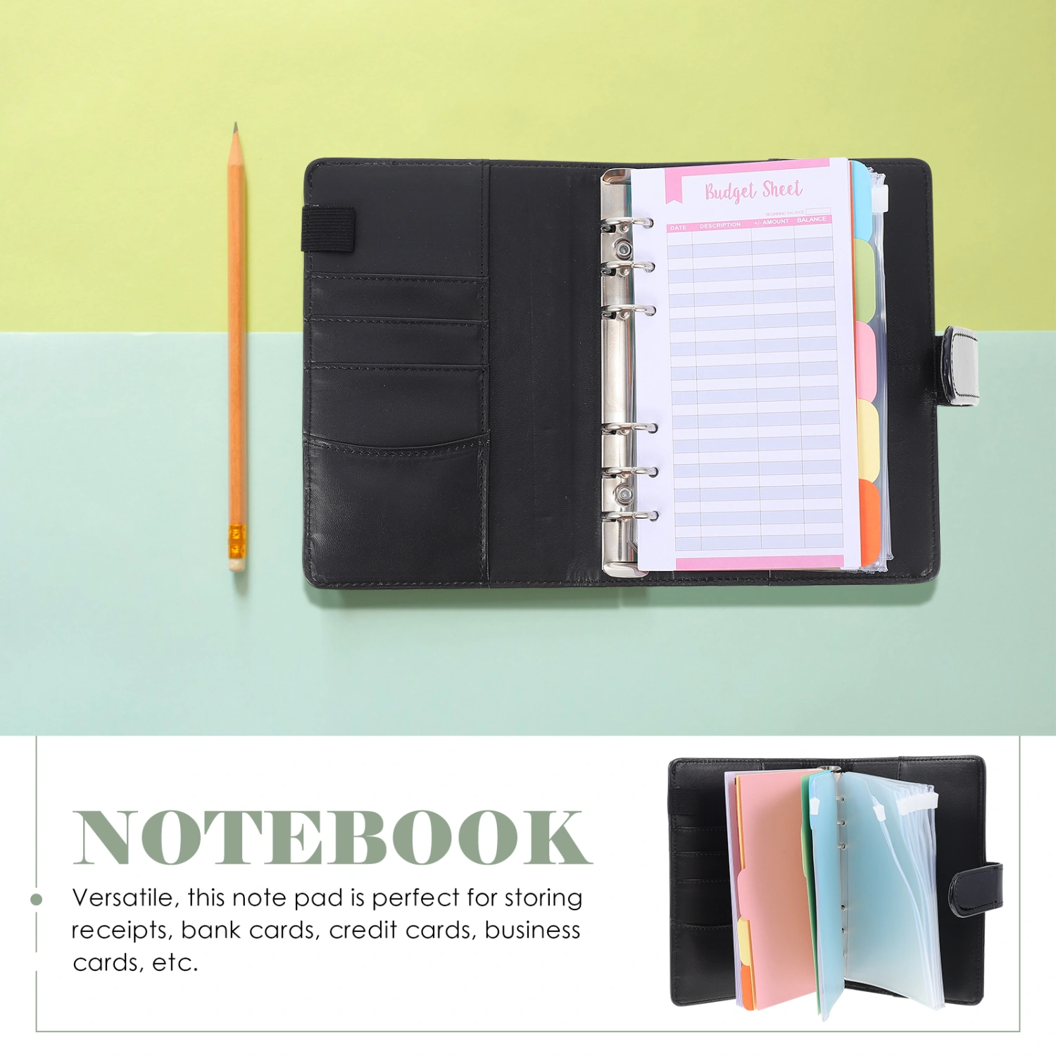 1 Set of Budget Binder Loose Leaf Money Binder Decorative A6 Binder Students Cash Budget