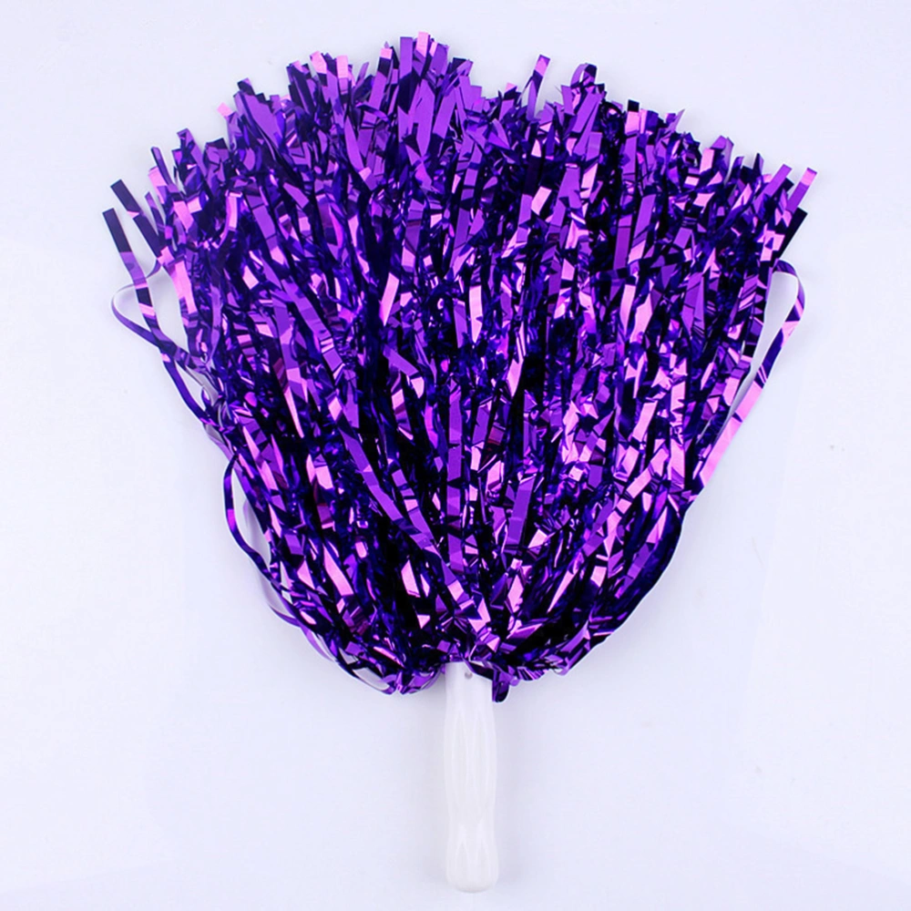 12PCS 50g Straight Handle Cheering Poms Fun Cheerleading Kit Cheer Props for Performance Competition Cheering Sports Events (Purple)