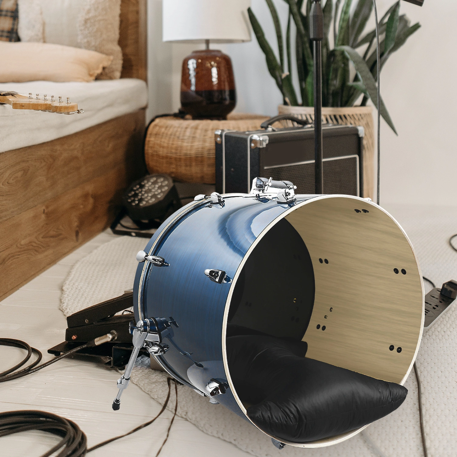 Drum Muffling Pillow Soundproofing Pillow Sound Absorbing Cushion for Drum Black