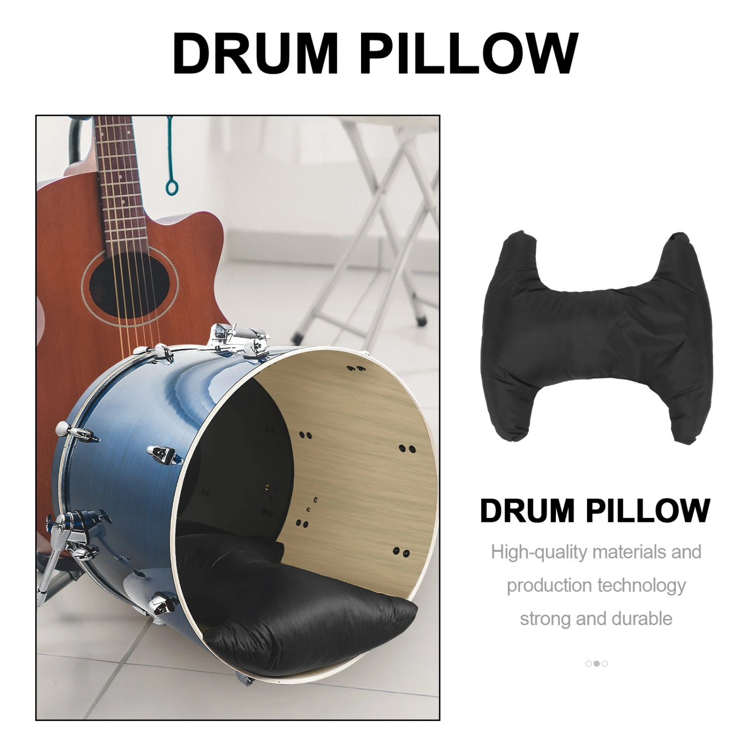 Drum Muffling Pillow Soundproofing Pillow Sound Absorbing Cushion for Drum Black