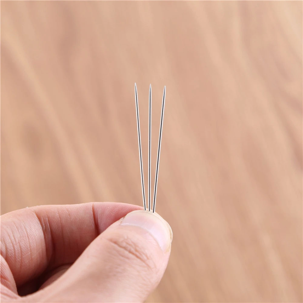 30pcs Sewing Needles Stainless Steel Multi-size Side Opening Hole Needles Darning Weaving Tools