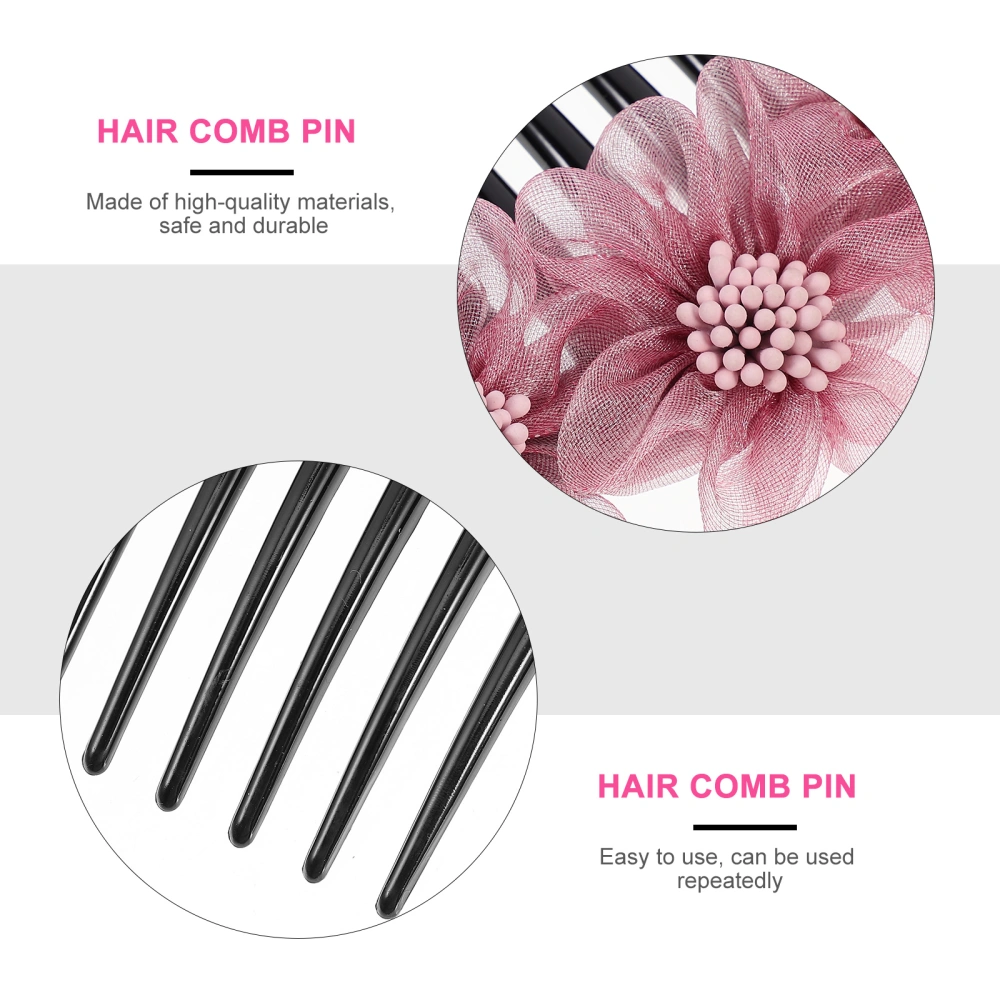 2pcs Fabric Art Hair Combs Flower Decorative Headdress Delicate Hair Accessories