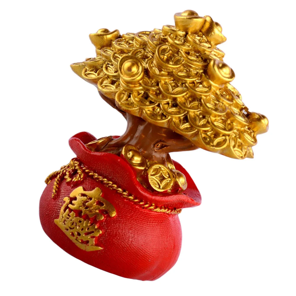 1PC Fortune Tree Birthday Baking Cake Decor Delicate Car Adornment (Golden)