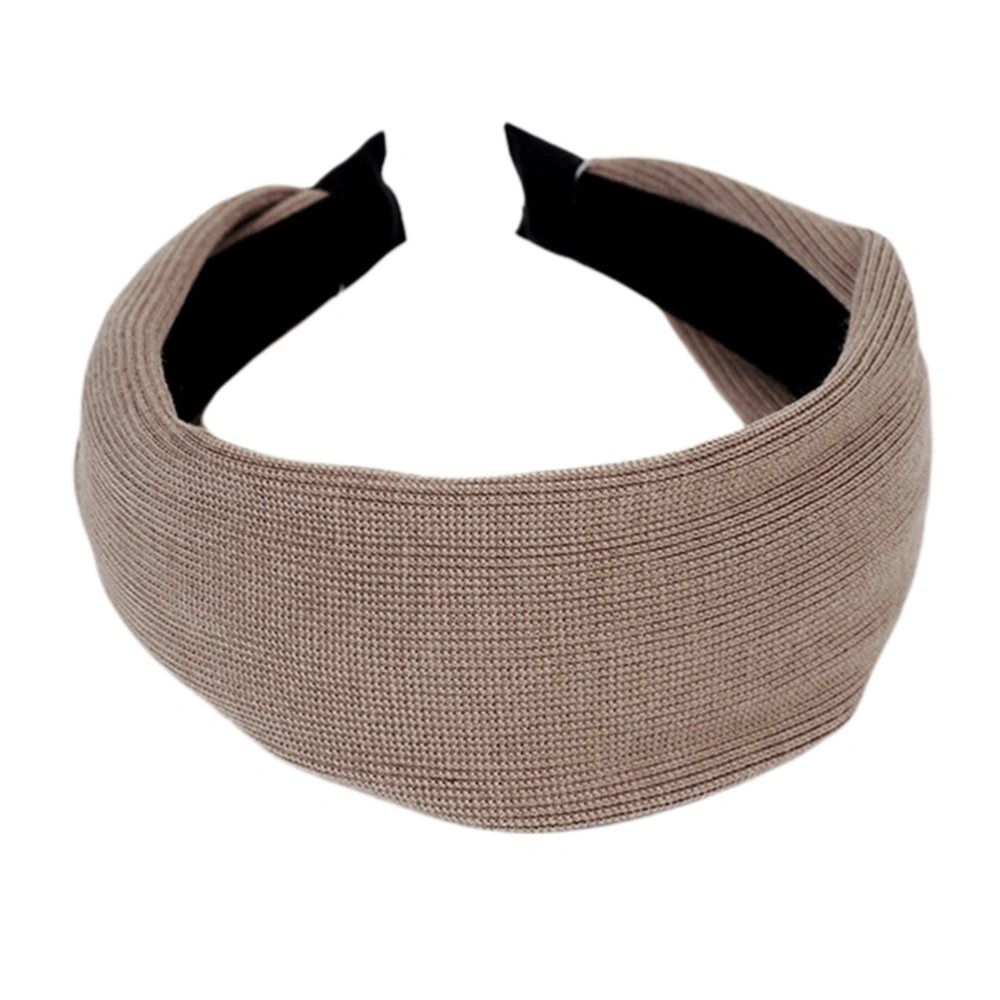 Knitting Headbands Wide Brim Simple Headwear Hair Band Accessories for Women Girls (Khaki)