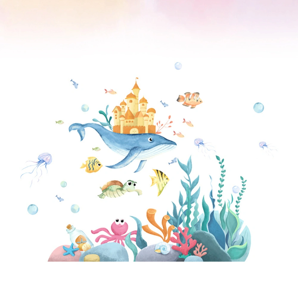 Children Bedroom Wall Sticker Creative Sea Creatures Wallpaper Unique PVC Wall Decal Decorative Sticker for Living Room Home