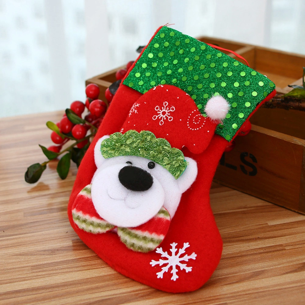 4pcs Christmas Tree Hanging Ornaments Party Decoration Miniature Ornaments Sock (Bear, Snowman, Deer, Santa Claus)