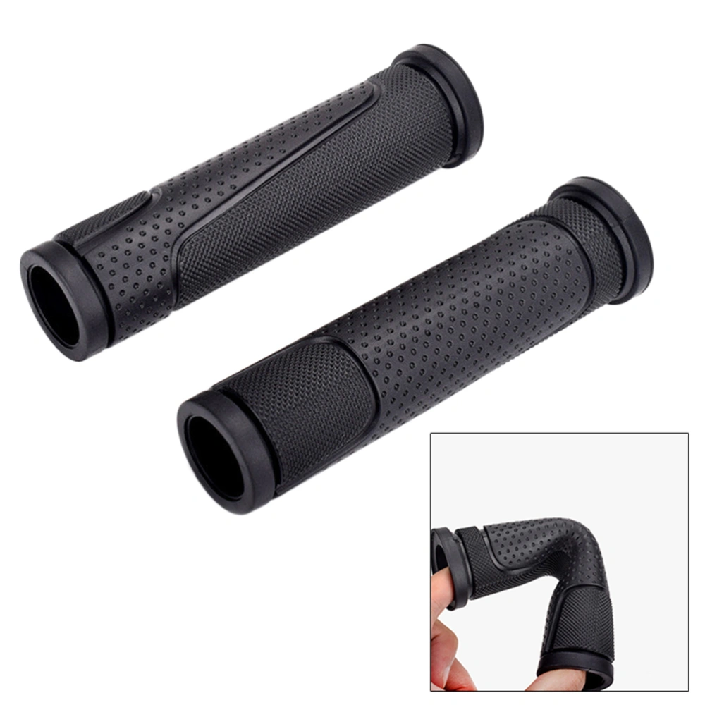 1 Pair Half Pass Rubber Bike Handlebar Grips Non-Slip Rubber Handle Grip for Mountain Road Bike