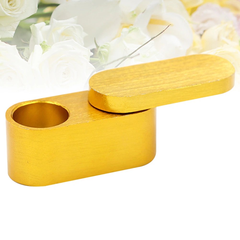 1pc Portable Tobacco Pipe Tobacco Storage Groove Design Turning Cigarette Holder for Men (Golden)