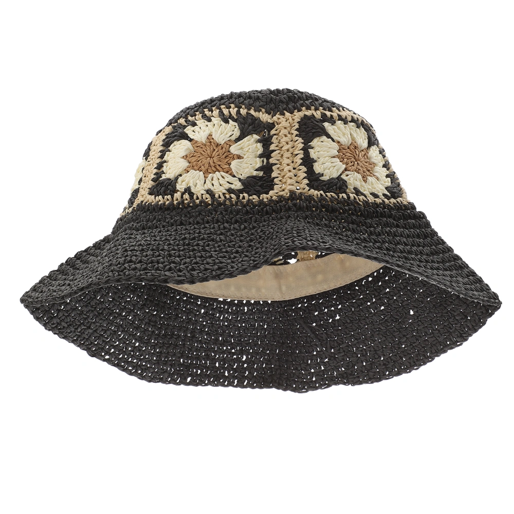 Fisherman Hat Woven Flower Hat Fashion Fisherman Caps Sun Prevention Bucket Caps