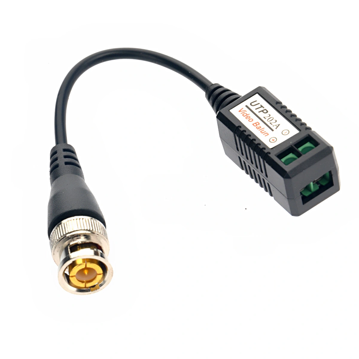 A Pair of UTP-202A CCTV Camera Coax CAT5 Single Channel Passive BNC Video Balun Transeceiver Cables (Black)