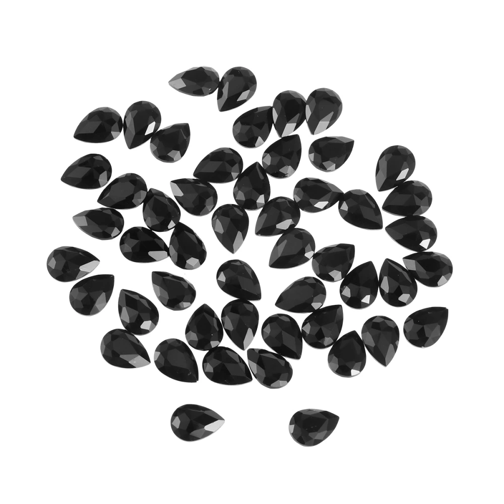 50Pcs Bottom Drop Drill Glass Crystal Drill DIY Teardrop Crystal Resin Rhinestone Pointback Glass Faceted Jewelry Making Craft