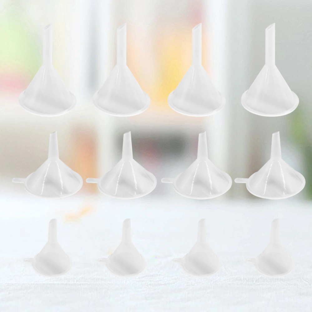 60Pcs Plastic Analytical Chemistry Feeding Funnel Liquid or Solid Triangle Funnel Thick High Temperature Resistant Tool(White)